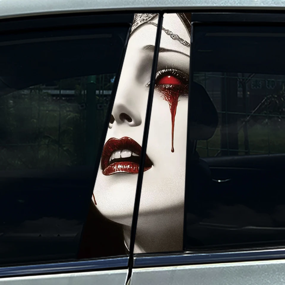 thumbnail image 2 of Terrifying Gothic Nun Car Stickers Auto B-Pillar Car Center 2 of 14