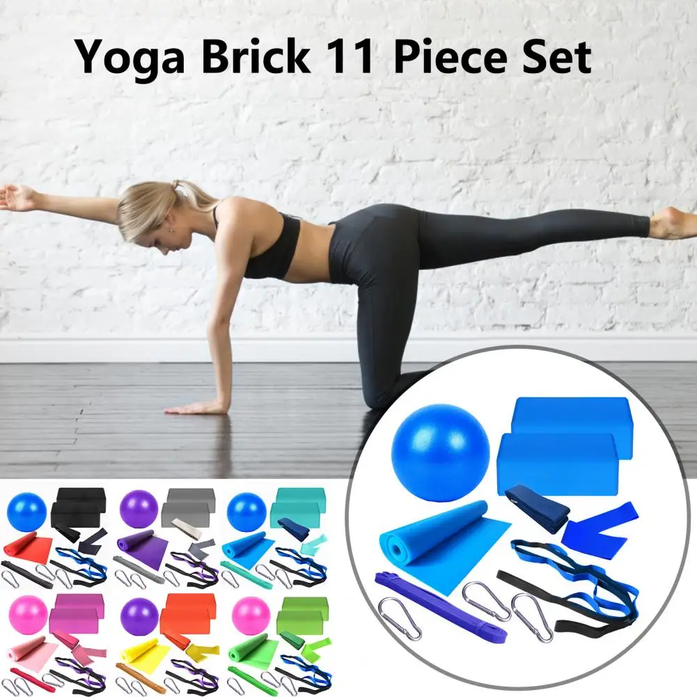 

Yoga Belt Set High Bounce Strong Load Bearing Body Shaping Yoga Block Stretching Band 11 Pieces Yoga Brick Set Fitness Equipment
