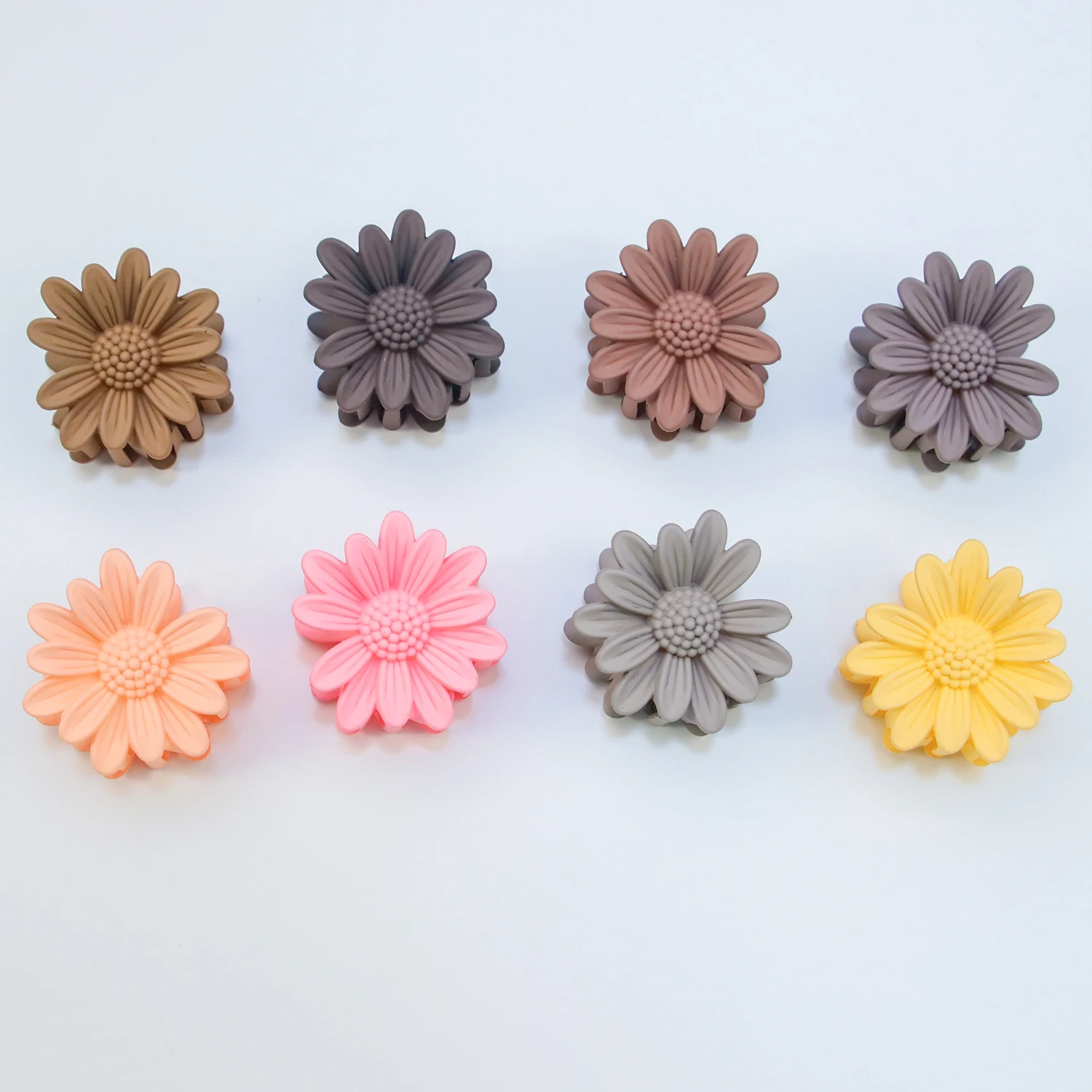 2/8PCS Mini Sonne Blume Haar Klaue Clips Frauen Mädchen 1,5 zoll Matte Blume Haar Klaue Clips haarnadel Kinder Kinder Haar Zubehör – Detail 6
