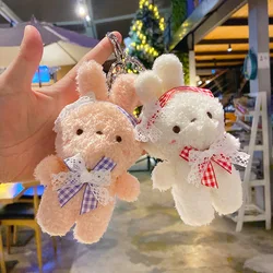 Llavero Kawaii de dibujos animados para hombre y mujer, llaveros de oso de peluche, conejo, bolso de mujer, llavero de coche para hombre, bolsas de estudiante, colgante de equipaje