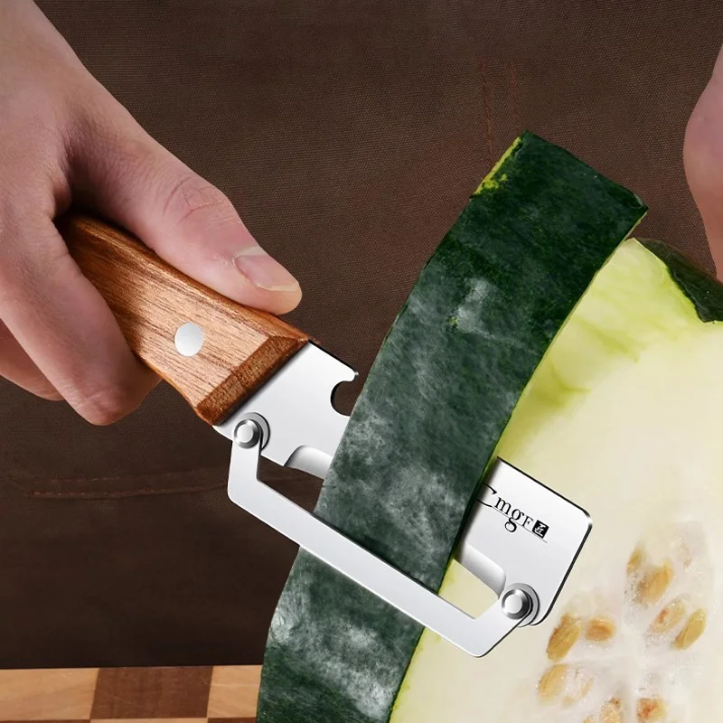 Y2k Stainless Steel Peeler with Wooden Handle for Peeling and Slicing Fruits and Vegetables Durable and Smooth Operation 2025