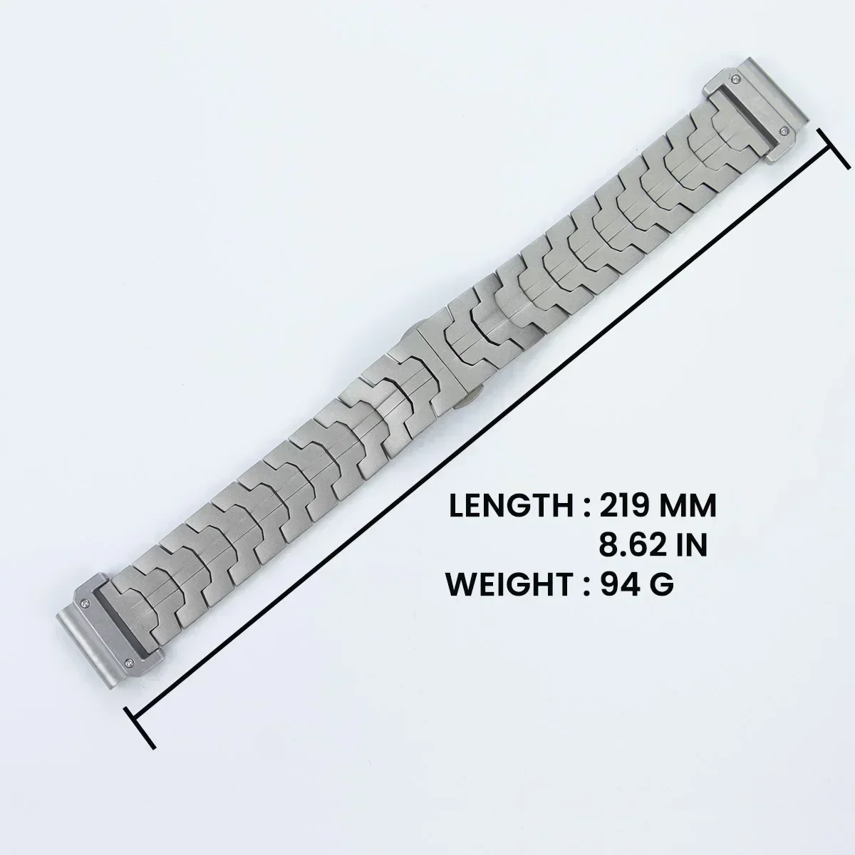 Premium Titanium Color Stainless Steel QuickFit Metal Watch Strap Replacement