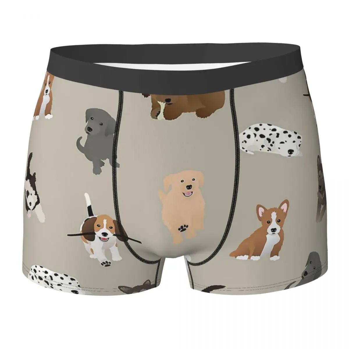

Puppies More Pups Men's Underwear Dog Boxer Briefs Shorts Panties Fashion Polyester Underpants for Male S-XXL