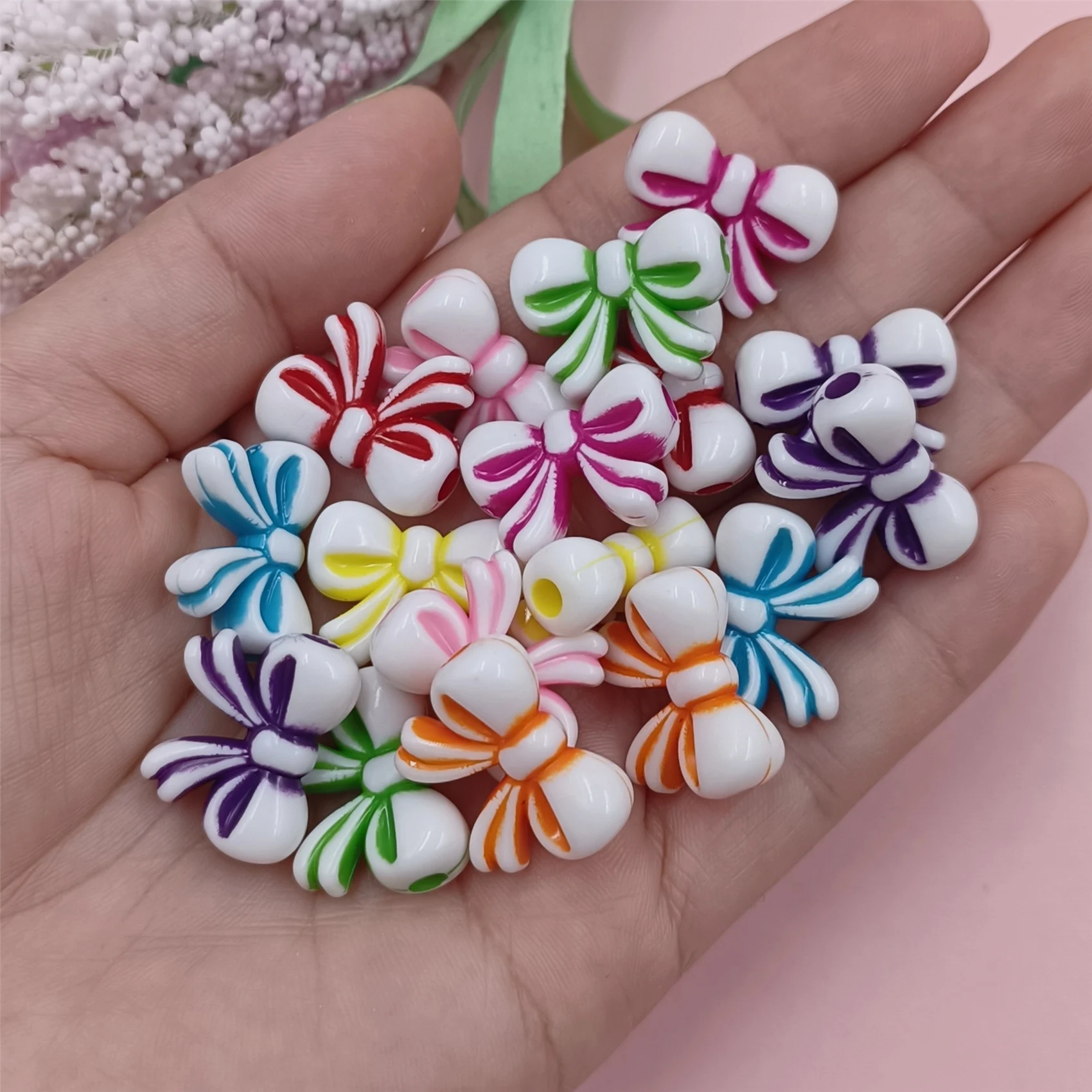 500g/Bag Acrylic Transparent/Solid Heart Loose Beads About 190pcs-1500pcs Pendant For Jewelry Making Beading Materials Wholesale