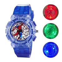 Disney Spiderman Kids Watch for Boys Girls Adjustable Strap Flashing Learning Time Kids Wrist Watch Toy Children Clock Gift 1
