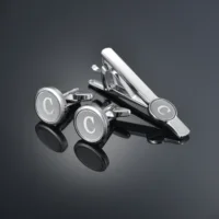 High Quality Letter A-Z men's French cufflinks tie clip set fashion shirt cufflinks 5