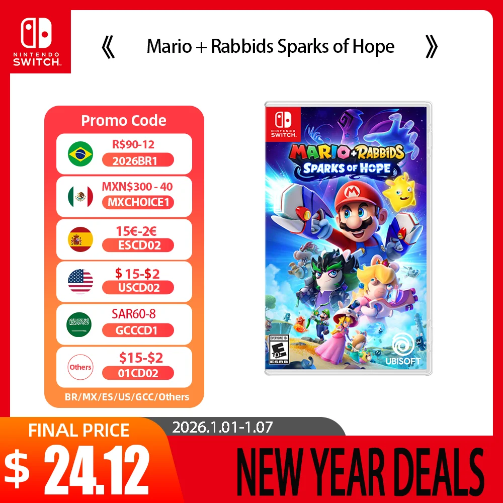 Nintendo Switch - Mario + Rabbids Sparks of Hope - Cartouche de jeux 100 % originale Carte physique