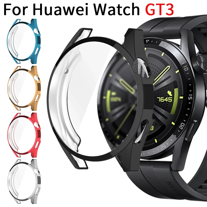 Durable TPU Protective Case with Screen Guard for Huawei Watch GT3 - Full Coverage Bumper