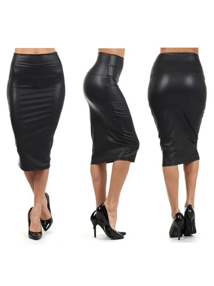 CUHAKCI Back Split Women Sexy Skirt Black Bodycon Clubwear Skirt High ...