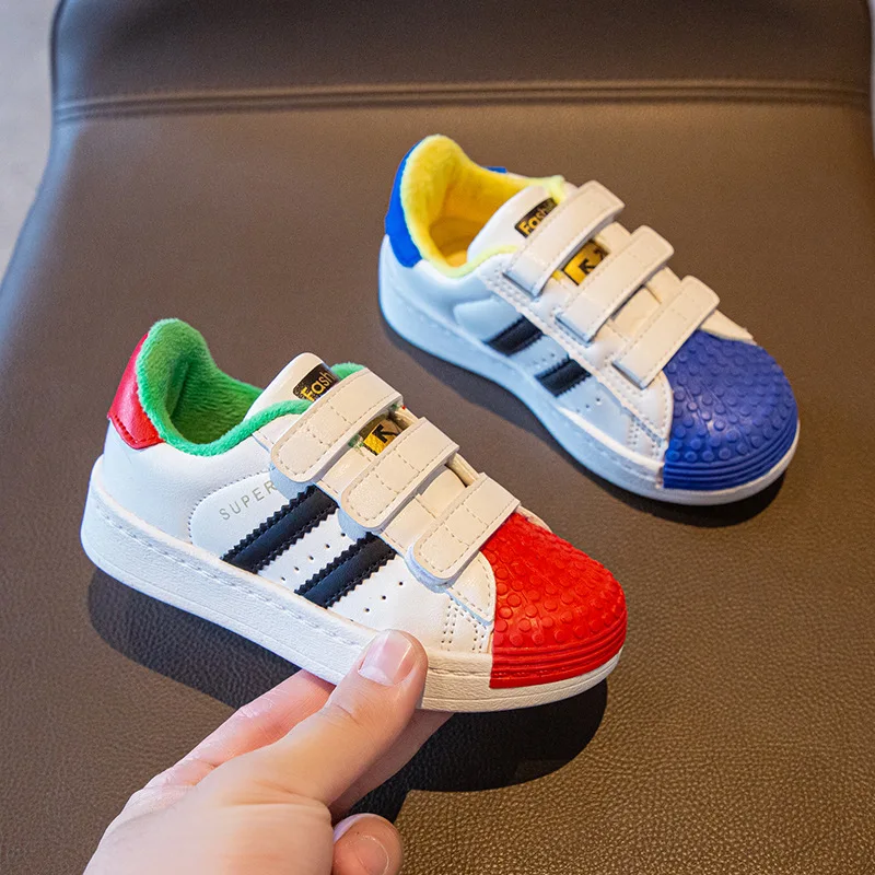 2024 Autumn Winter Kids Teens Sneakers Girls Sport Leisure Shoes Boys Casual Warm Fashion Running Shoes Thick Sneakers XZ156