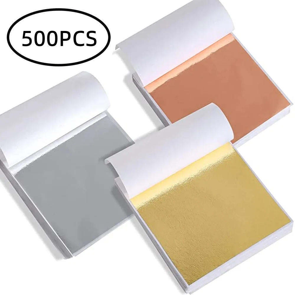 Gold Foil Sheets - Champagne Gold Leaf Paper 500 Sheets for Picture Frames,  Sculpture, Handcrafts, Furniture, Arts Decoration, Gilding, Nails