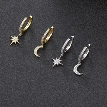 

Fashion Classic Geometric Ladies Pendant Earrings Star and Moon Asymmetrical Earrings Women's Luxury Jewelry Gifts Easy To Match