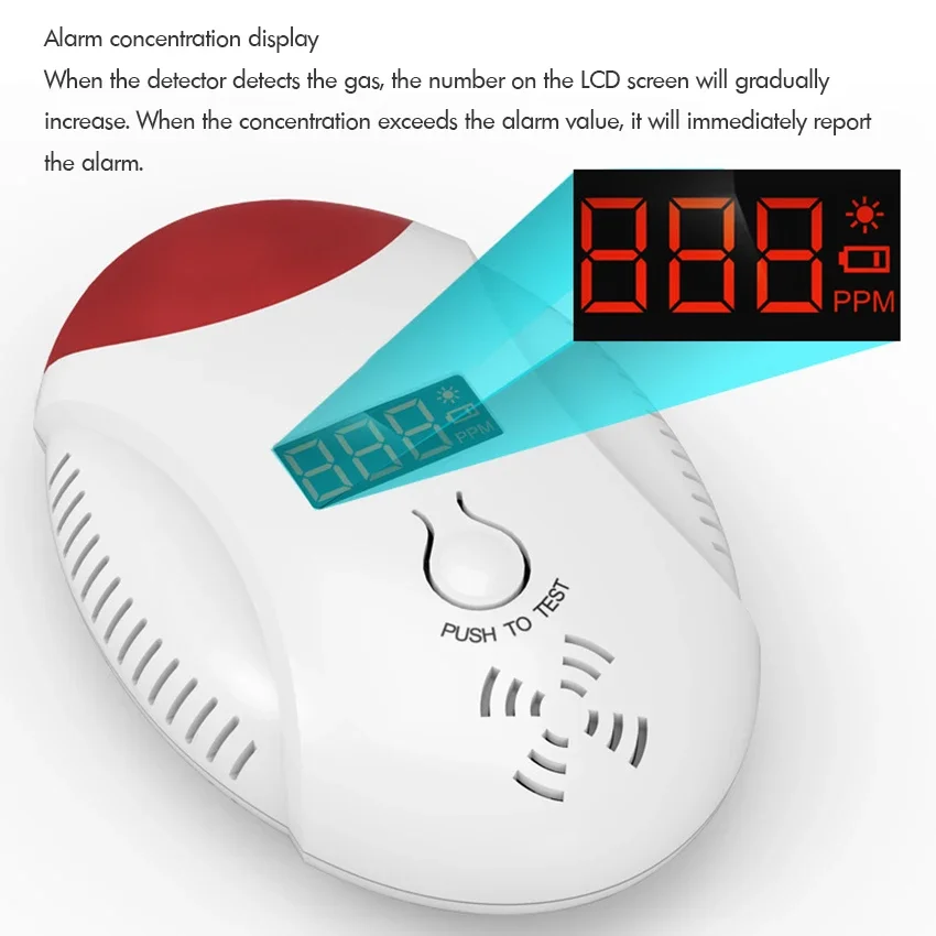 Carbon Monoxide Detector Alarm 120db LCD Digital Display CO Alarm Detector for Travel Home Bedroom and Kitchen, Battery Operated