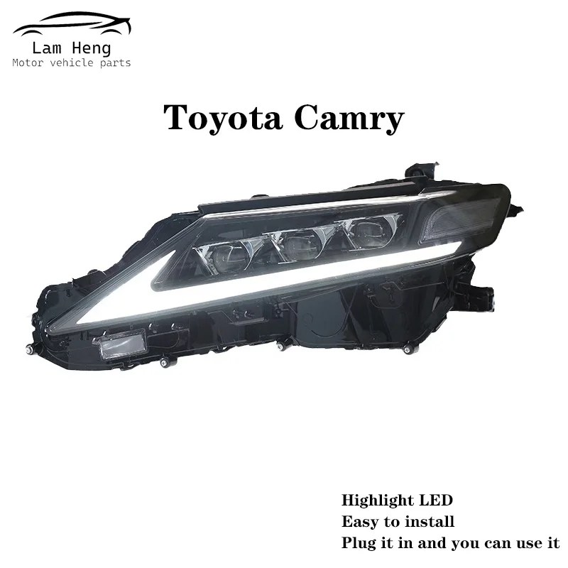 

It is suitable for 18-23 Toyota Camry headlight assembly modified LED lens daily running light flow turn signal