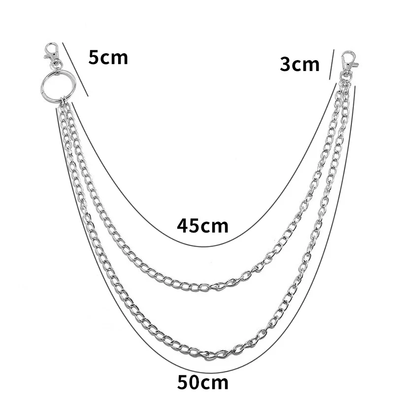 Metal Belt Chain HipHop Rock Punk Hook Trousers Pant Waist