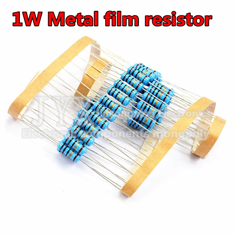 

20pcs/lot 1W Metal film resistor 1% 0.1R~1M 2.2R 4.7R 10R 22R 47R 100R 220R 470R 1K 10K 100K 2.2K 4.7 10K 22 47 100K 220 470 ohm