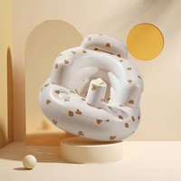 Baby Inflatable Sofa Children Puff Portable Bath Chairs PVC Multifunctional Seat Practice Sitting Bath Stool 2