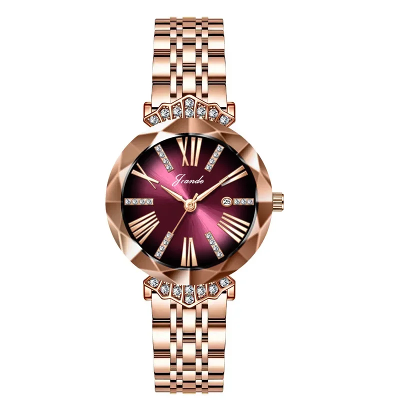 Luxurious Women Watches High-Grade Fashion Girls Quartz Wristwatches Simple Waterproof Diamond Steel Strip Girls Gift Relogio