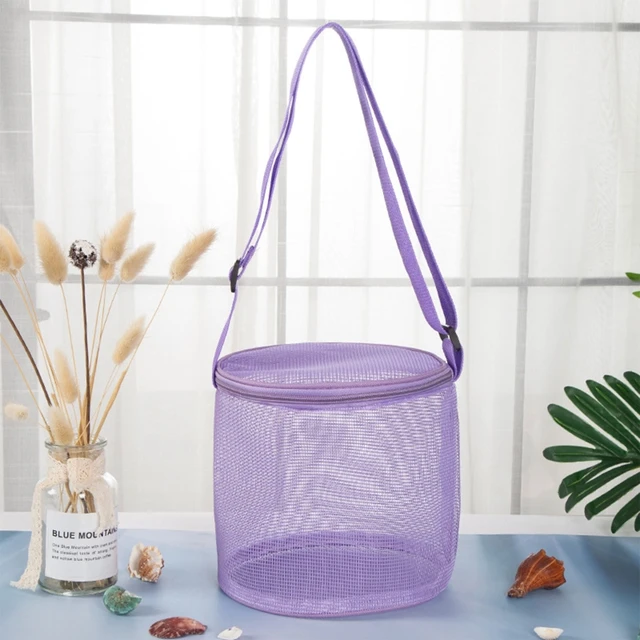 Colorful Storage Mesh Bag for Beach Toy Collection Outdoor Sand Play Toy Bath Shoulder Bag Kids Girls Beach Accessories 2