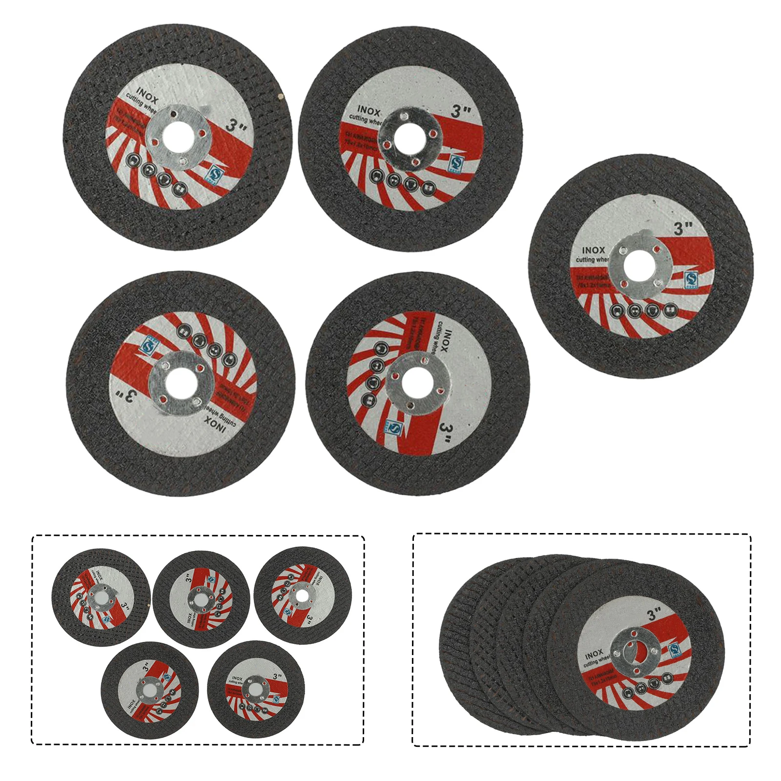 

Grinding Wheel 5pcs Cutting Discs Cutting Discs Durable Practical 1.2mm Resin 10mm Bore 5x 75mm Black