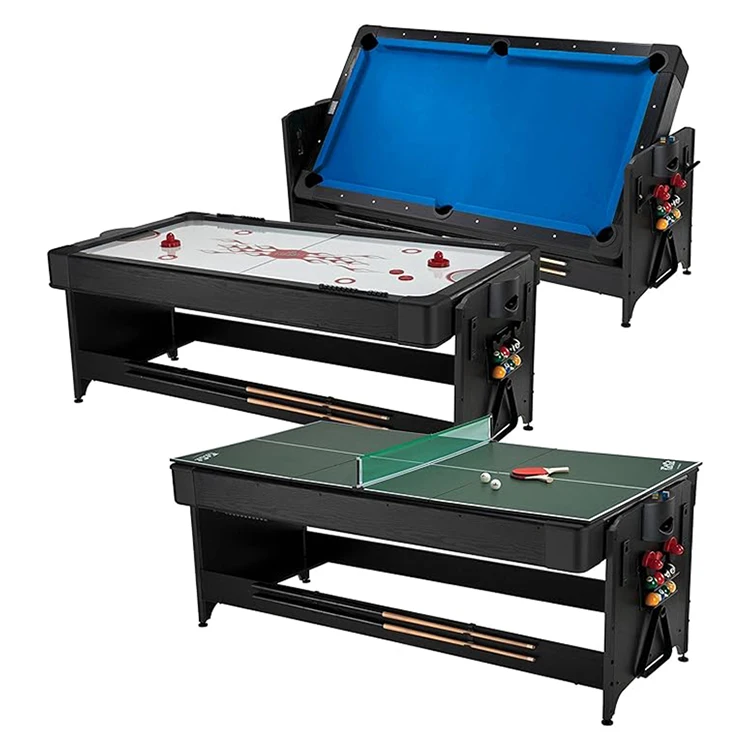 7Foot Indoor 4 in 1 Reversible Game Table Snooker Billiard Table, Table Tennis Table, Air Hockey Dinning