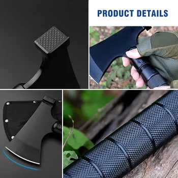 Carbon Steel Multi functional Battle Axe Portable Survival Axe Tool for Outdoor Camping, Hunting, and Emergency Situations 5