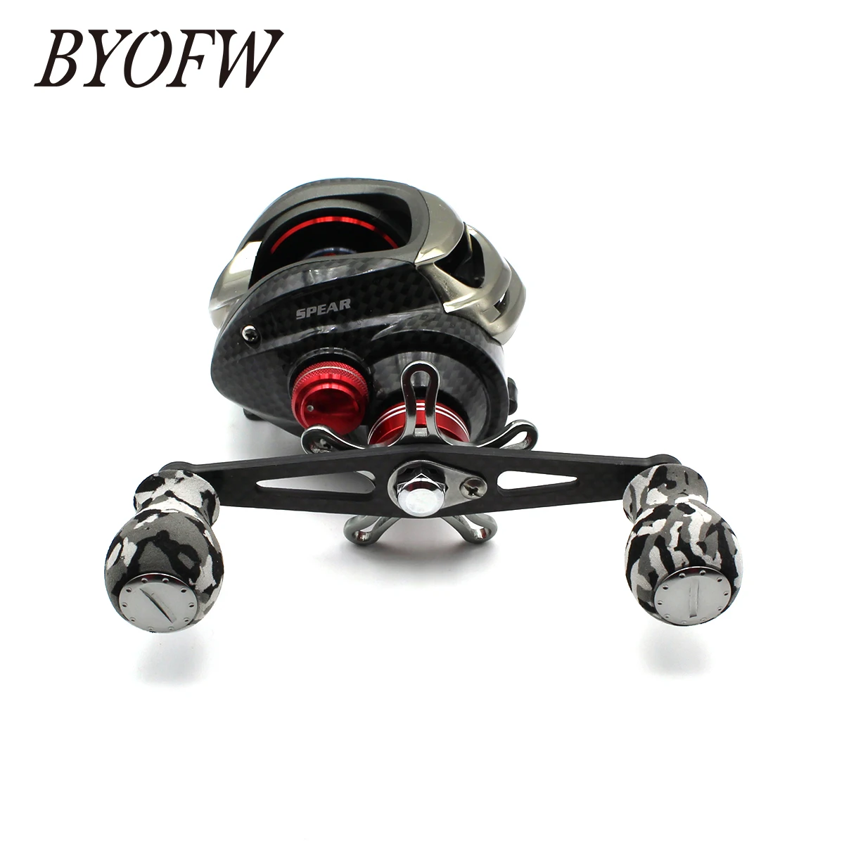 BYOFW Carbon Fiber Drum Trolling Baitcasting Fishing Reel Handle Long Straight Drag DIY Repair For Abu Garcia Daiwa Replacement 5
