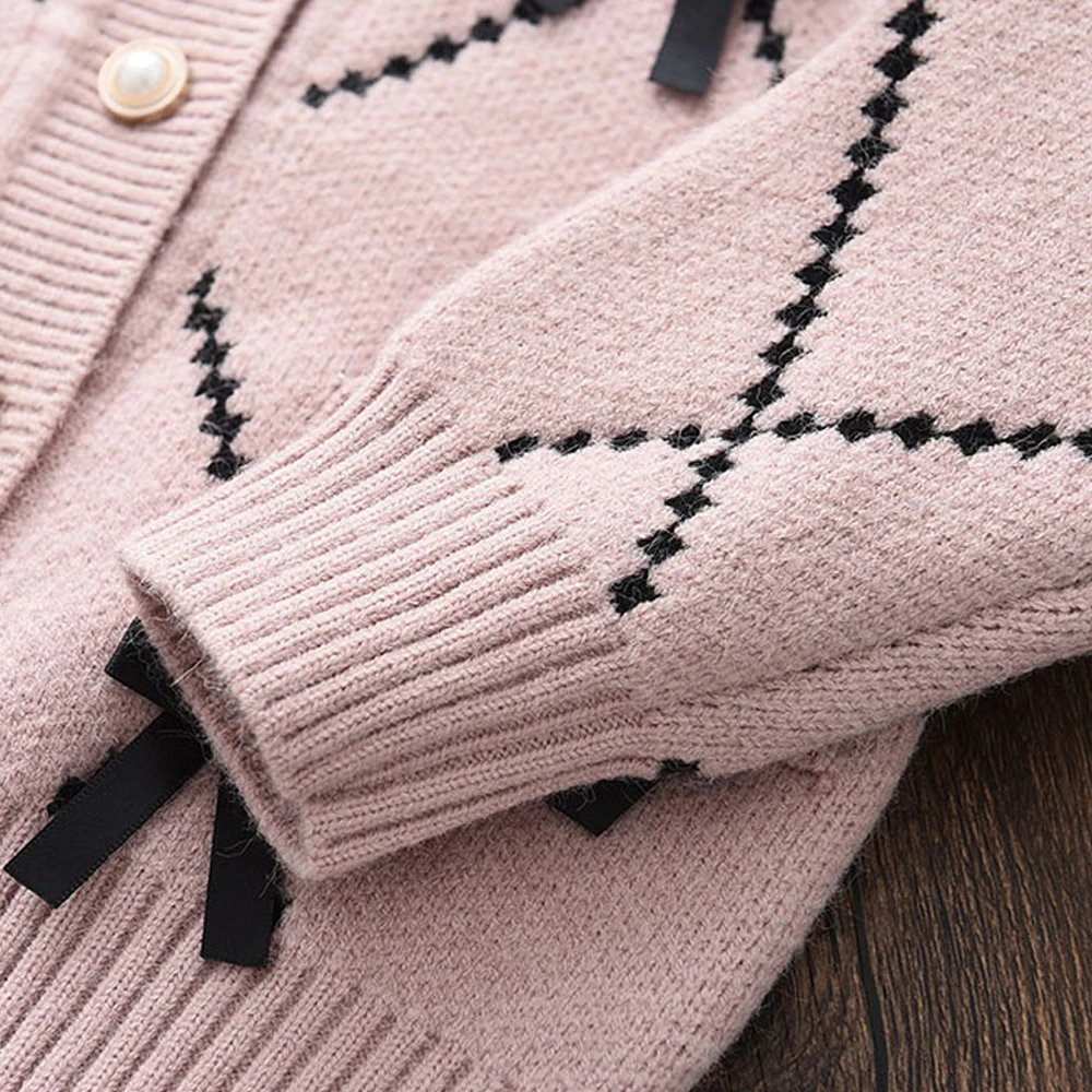 Girls Clothing Set Melario Girls Clothes Sets Cardigan Winter Bow Baby Sweatshirt + Pants 2pcs Set Children Knitting Tops Kids Outfits Xmas 2-6Year kids clothing set girls clothing set