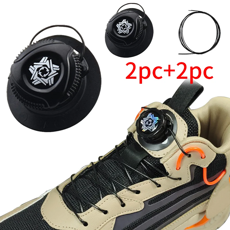 1 paio di lacci per scarpe da ginnastica con fibbia automatica girevole in filo metallico per bambini/adulti senza cravatta lacci per scarpe chiusura rapida_voghion.com