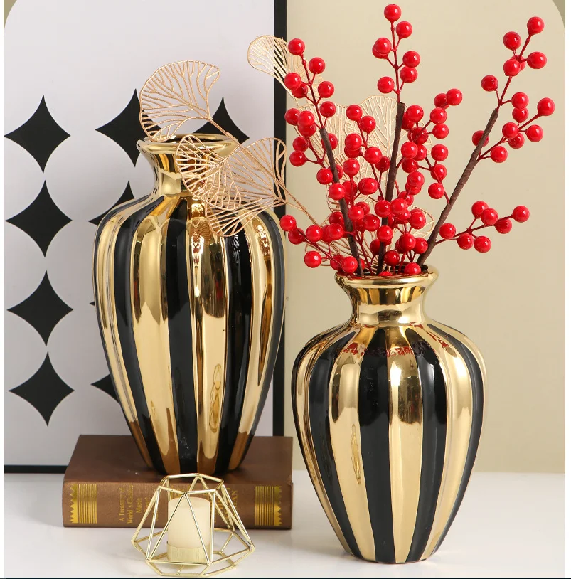 Creative living room vases, flower arrangements, ceramic jars, dining table decorations, handicrafts 2
