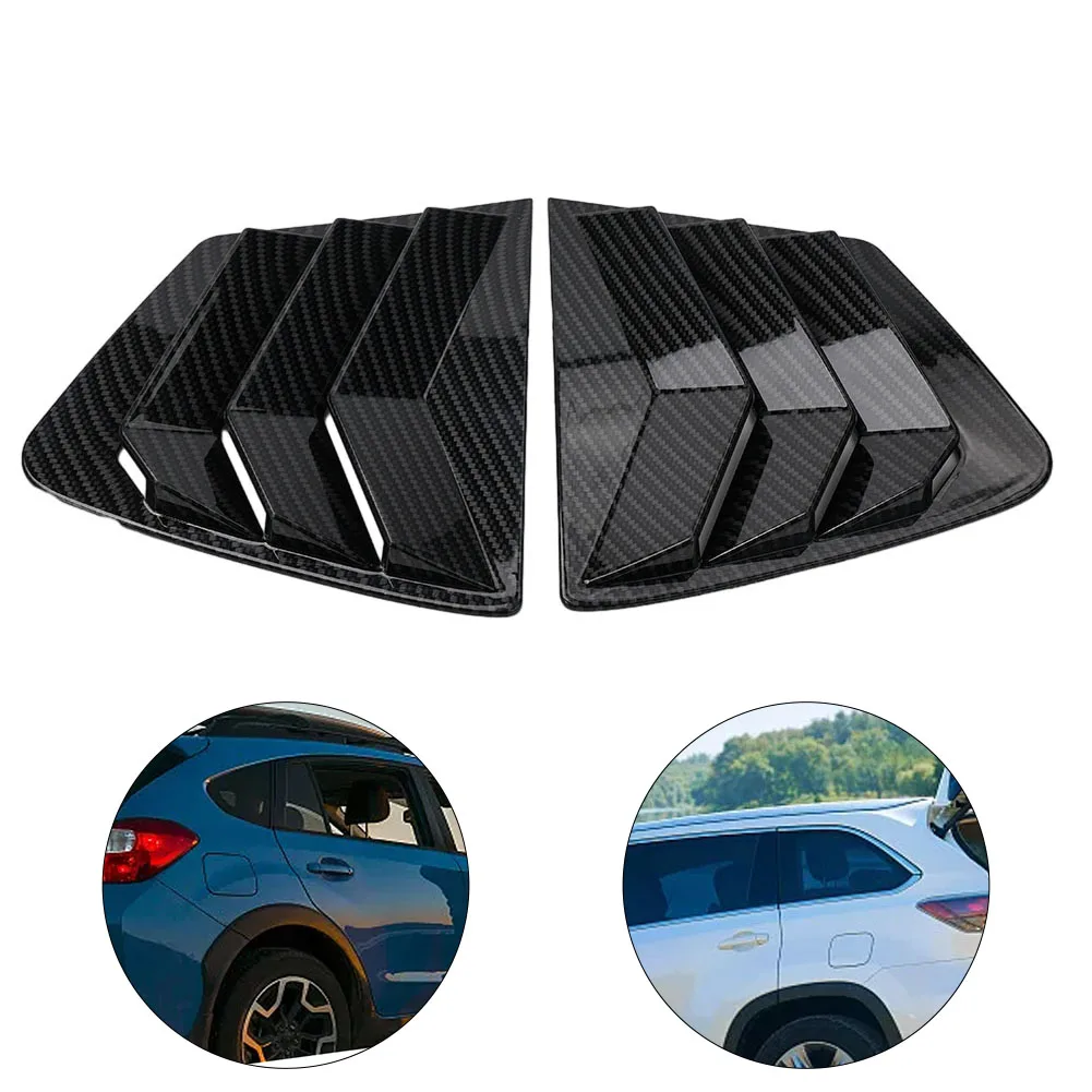 

2pcs Car Sides Quarter Glass Vent Louver Shutter Cover Carbon Fiber Style Exterior Accessories For Honda Civic 2012 - 2015