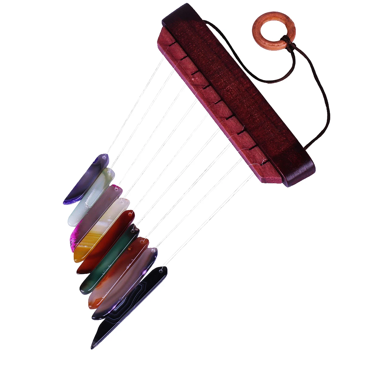 Handmade Agate Slices Wind Chimes Wall Hanging Ornaments For Home Decoration Living Room Garden Yard Decor