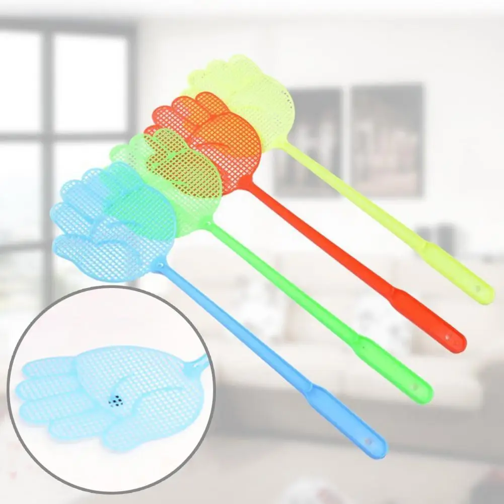 4Pcs Fashion Swatters Random Color Fly Swat Shatter All Match Undeformable Handheld Long Handle Fly Swatter Trap