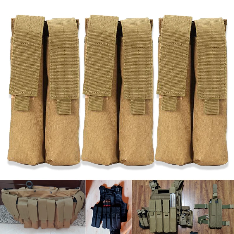 

3pcs Open Top UMP MP7 Double Mag Pouch Tactical Molle UMP Magazine Pouch Mag Holder Military Hunting accessories