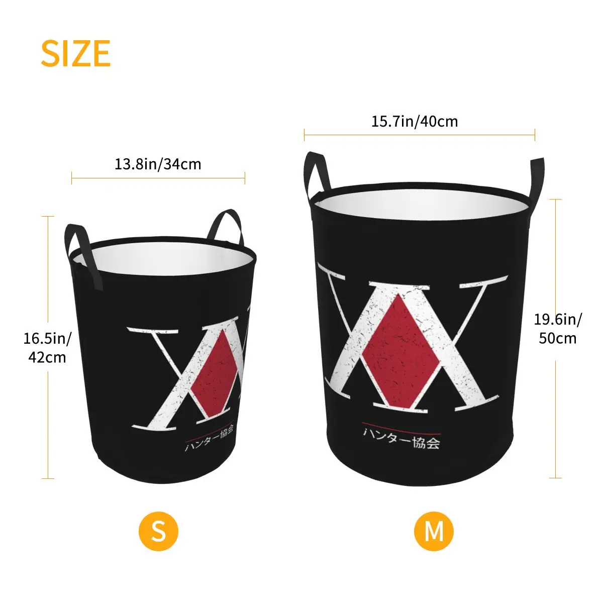 Custom Hunter X Hunter Association Laundry Basket Collapsible Japanese Anime Manga Hxh Clothes Hamper for  Kids Toys Storage Bin 6
