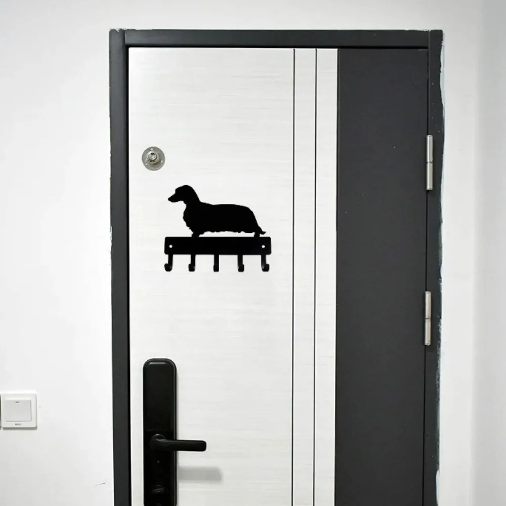 Longhaired Dachshund Dog - Key Hooks & Keychain Holder - 6 inch Metal Wall Art -Perfect Gift for Dachshund Lovers 5