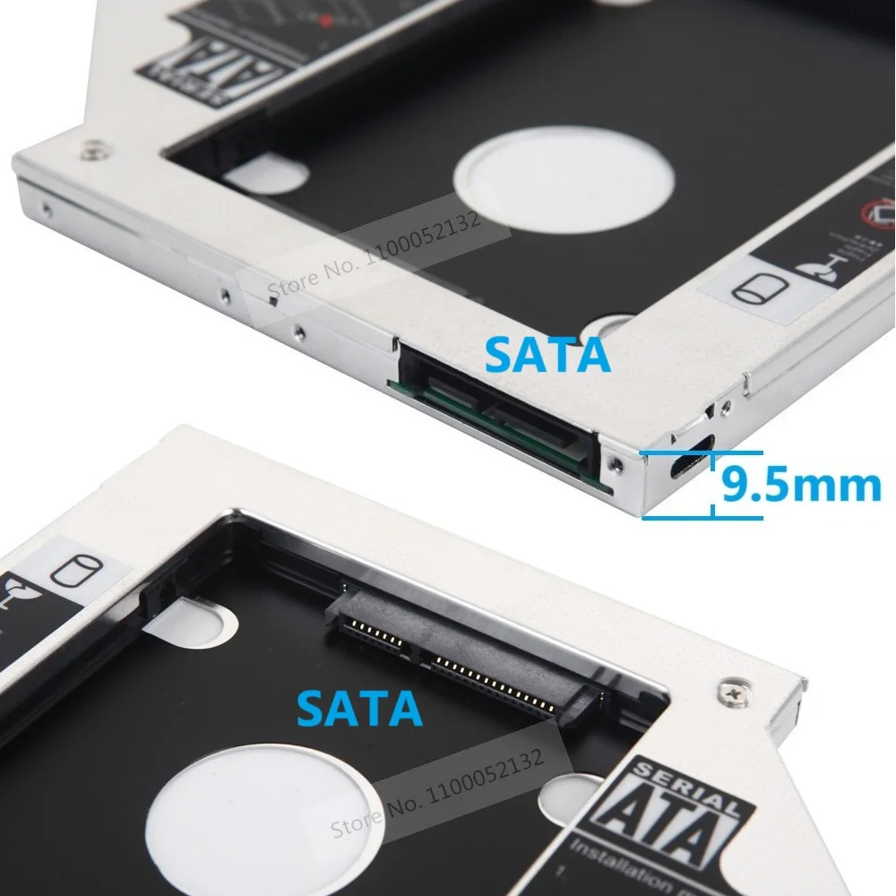 일치하는 베젤 패널 후크 잠금 장치가 있는 2번째 2.5 SATA 하드 드라이브 HDD 광학 베이 캐디 브래킷 프레임(레노버 V330-15ISK V330-15IKB용)