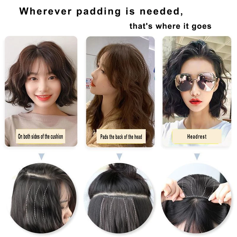 LUPU Synthetic Hair Extension Pads with Clips for Adding Volume And Fluffiness to Hair, Suitable for Women And Girls