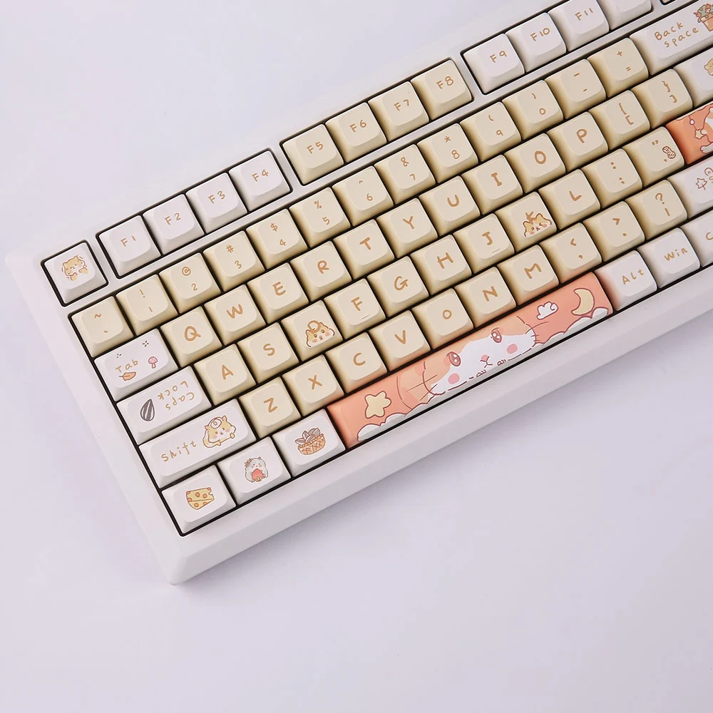 メカニカルゲームキーボード,131キー,キュートなハムスターの