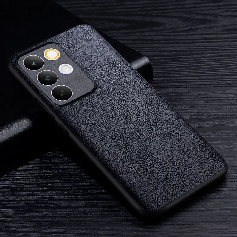 Luxury Leather Retro Litchi Pattern Back Cover