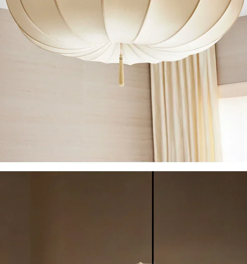 Description Picture 6 of itemUmbrella Shape Pendant Lights Wabi Sabi Fabric Pendant Lights Living Room Shop Bedroom Hanging Lamps for Room Decor Lustre LED