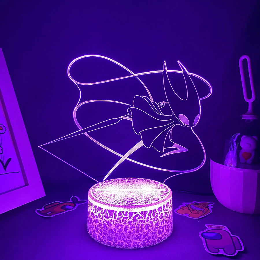 Hollow Knight Game 3D Led Neon Night Lights Birthday Toys Cool Gift For Friend Kid Bedroom Table Colorful Decor Hornet Lava Lamp