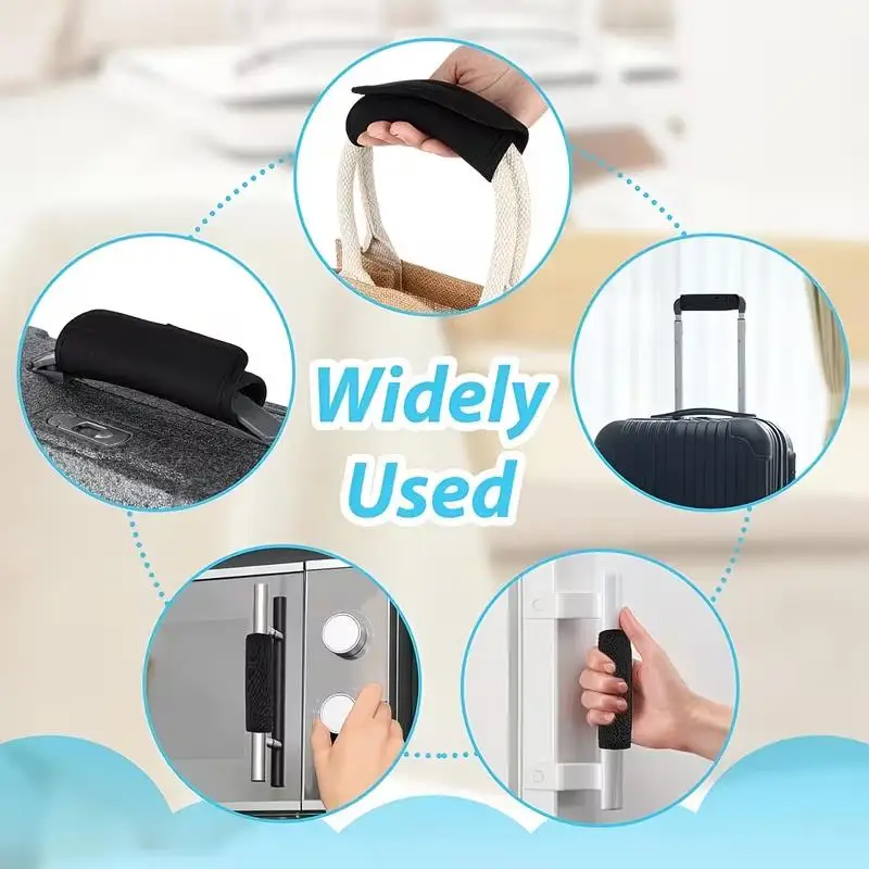 2pcs Black Luggage Handle Covers – Soft & Comfortable Protectors for Suitcases, Carry-On, Travel - 5