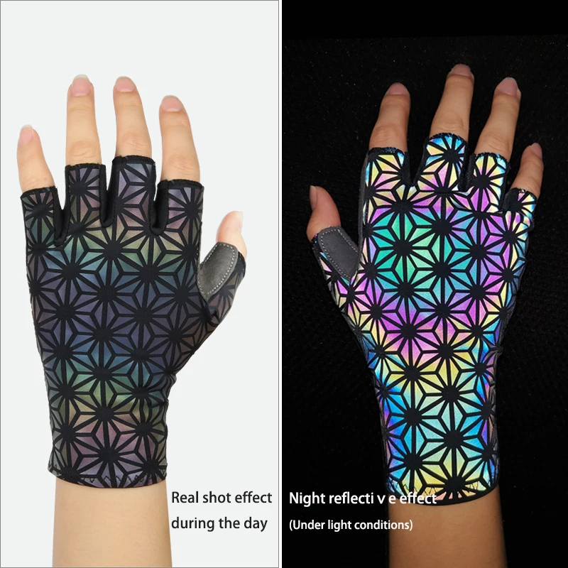 Giyo Colorful Luminous Full Finger Cycling Anti-slip MTB Mitten Reflection Dazzle Road Bicyle MTB Bike Motorcycle Short Gloves 6
