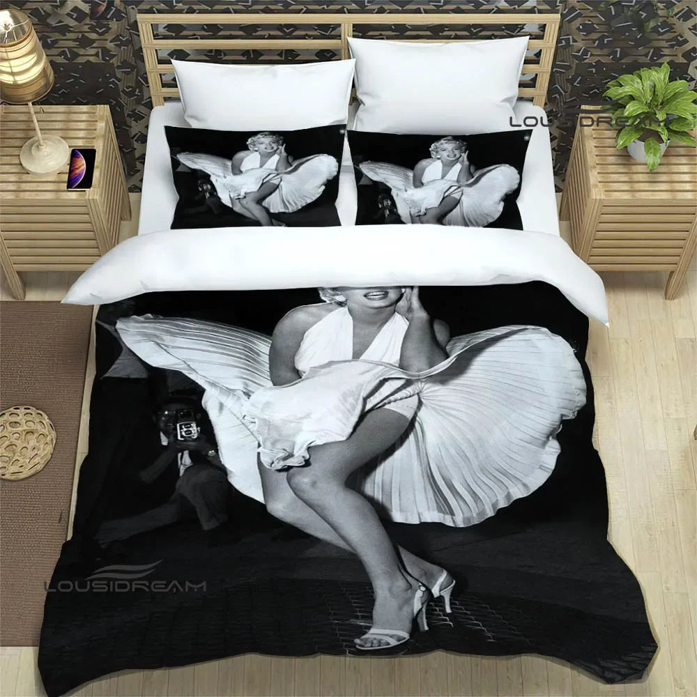 Marilyn Monroe printed Bedding Sets exquisite bed supplies set duvet cover comforter set bedding set luxury Birthday Gift 6