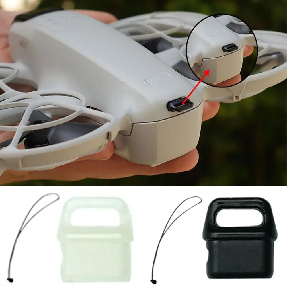 Drone Battery Port Dust Plug For DJI Neo Battery Port Dust Plug Lanyard Handheld Drone Silicone Charging Port Dust And Moisture Protection Cover Accesso