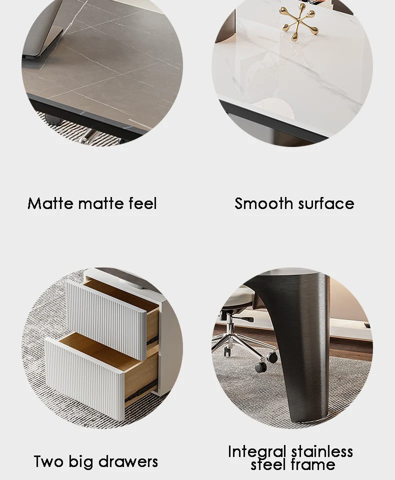 Description Picture 3 of itemItalian Light Luxury Desk Modern Simple Small Apartment Slate Computer Desks Multifunctional Home Innovative Design Table