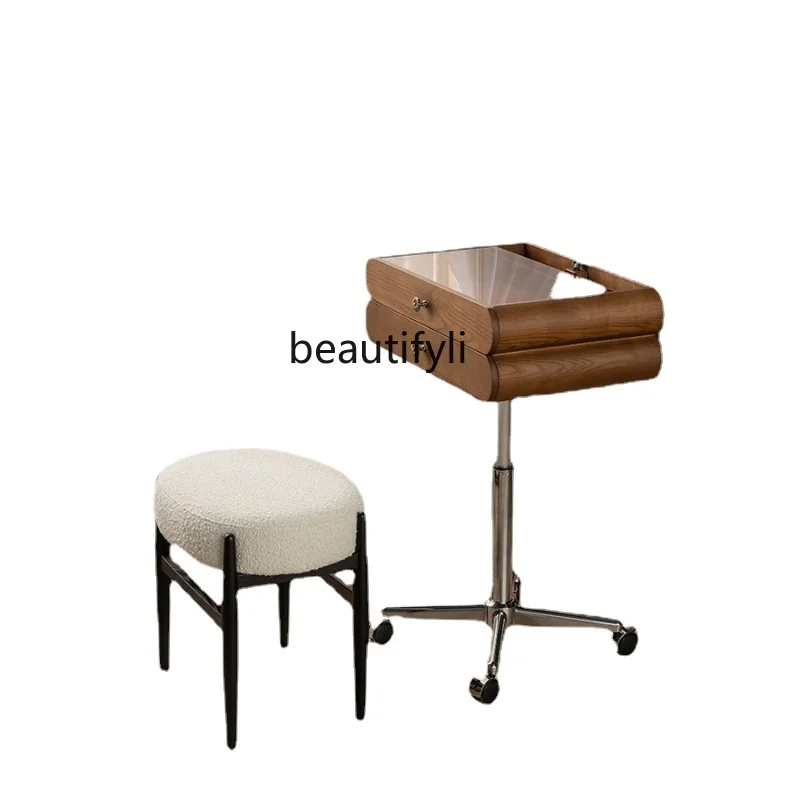

New Adjustable Rotating Mid-Ancient Solid Wood Dressing Table Modern Minimalist Integrated Bedroom Makeup Table furniture