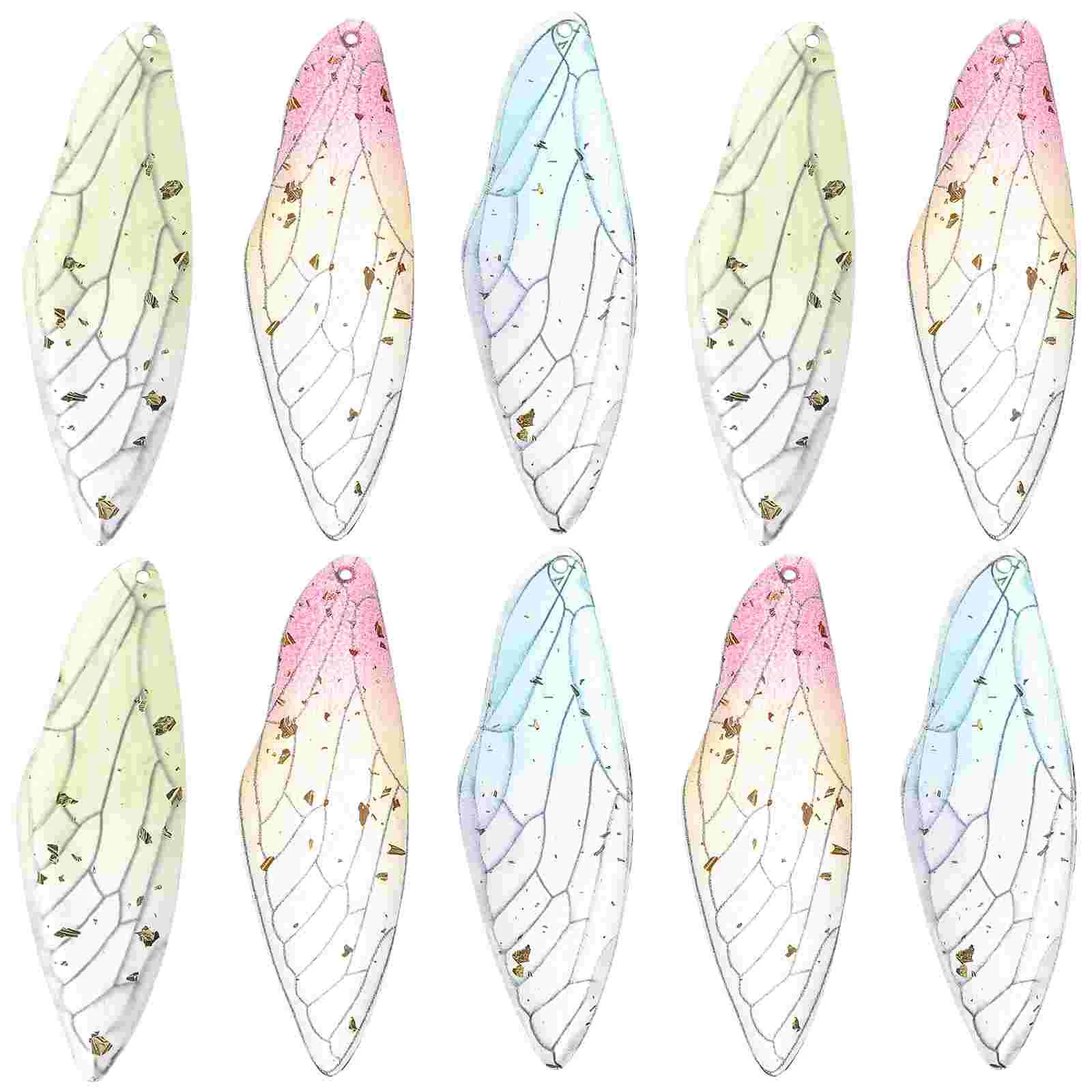 

10 Pcs Gradient Dragonfly Wings Pendants for Jewelry Making Lovely Charms Bulk Necklaces Resin Bracelets