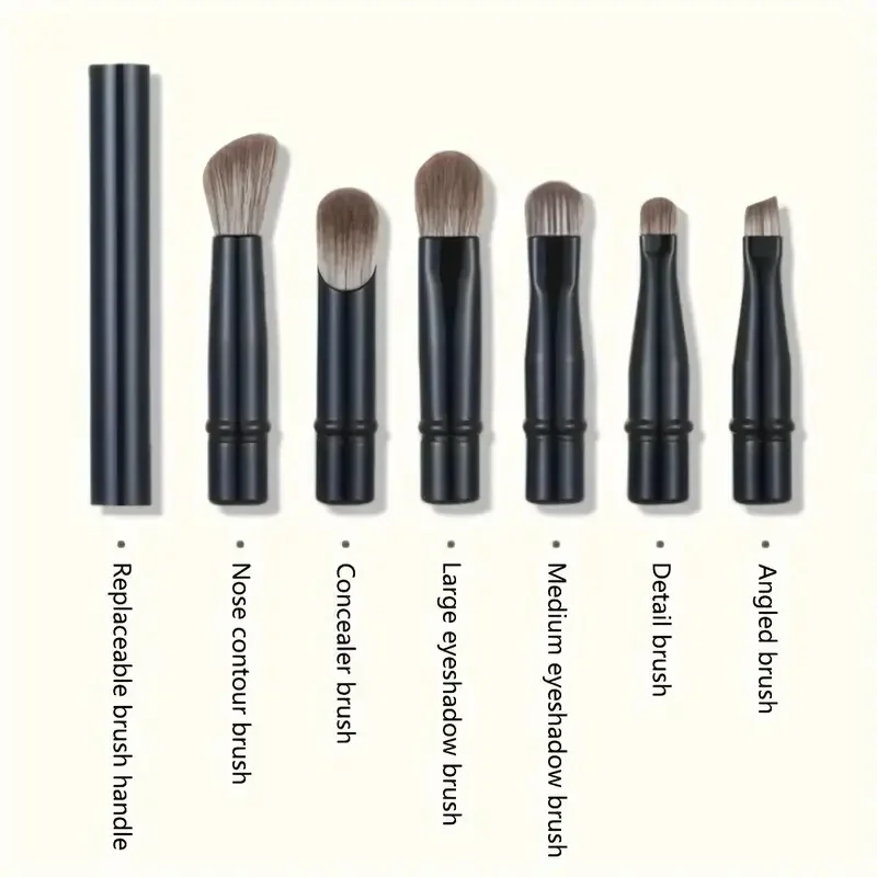 Description Picture 5 of item6Pcs Mini Travel Makeup Brushes Set with Box Portable Cosmetic Powder Foundation Blush Blending Concealer Make Up Brushes Set